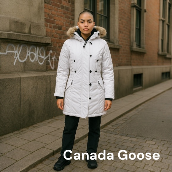CANADA GOOSE PUFFER COAT JACKET WARM DOWN COYOTE FUR TRIM HOOD - Picture 1 of 14
